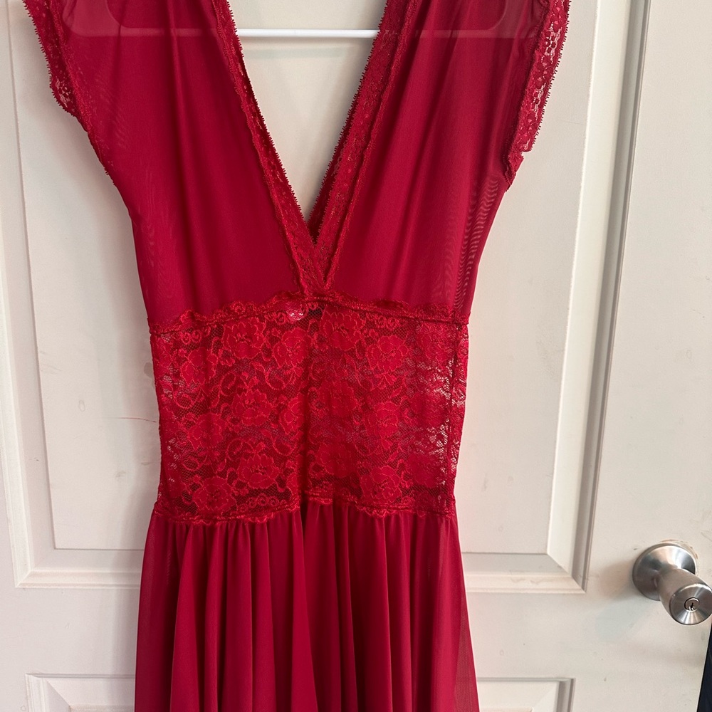 Coquette One Size dark red night dress